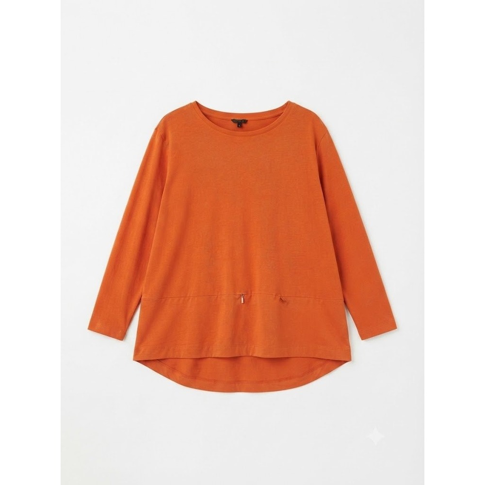 Bitte Kai Rand Burnt Orange Boat Neck Top Size L Danish Design